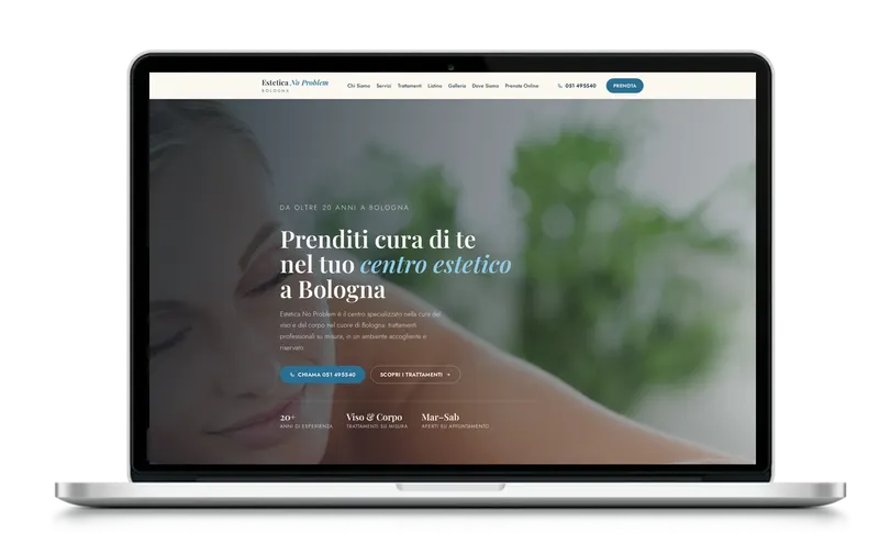 Sito di Estetica No Problem, centro estetico a Bologna