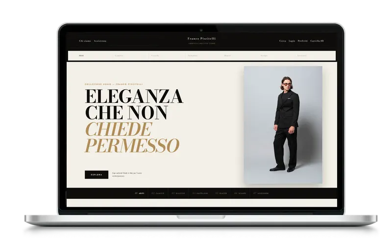 E-commerce di Franco Piscitelli, moda uomo